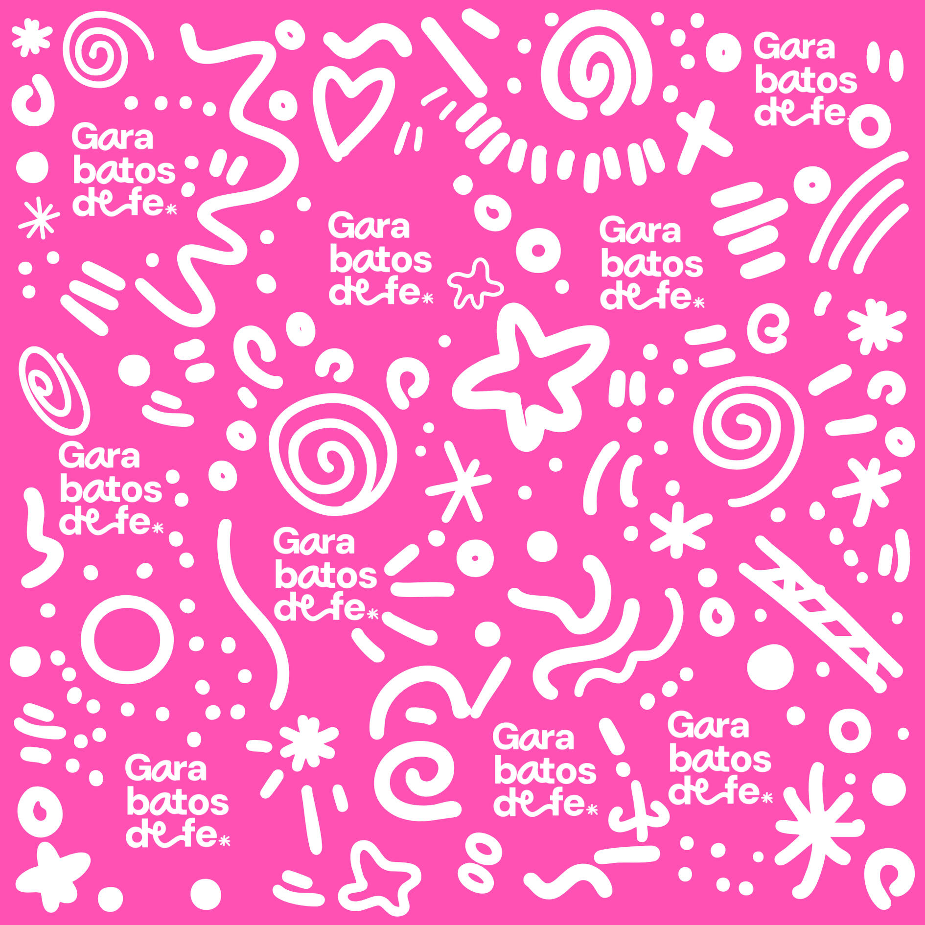 Garabatos de Fe Pink Pattern with some doodles and logo Garabatos de Fe